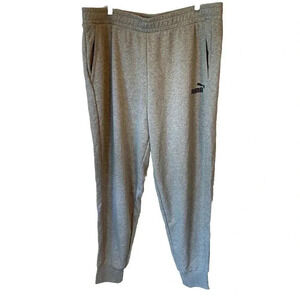 NEW PUMA JOGGER SWEATPANTS GRAY CASUAL WARM TAPERED PULL ON POCKET UNISEX XXL